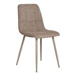 2 chaises en tissu gris avec pieds gris