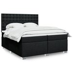 vidaXL Sommier à lattes de lit avec matelas Noir 200x200 cm Tissu