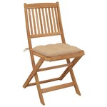 vidaXL Chaises pliables de jardin 6 Pièces avec coussins Bois d'acacia