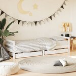 vidaXL Cadre de lit enfant tiroirs blanc 90x200 cm bois de pin massif