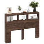 vidaXL Armoire tête de lit avec LED chêne marron 140x17x102 cm