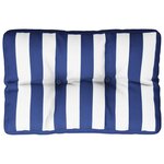 vidaXL Coussin de palette rayures bleues et blanches 50x40x12 cm tissu