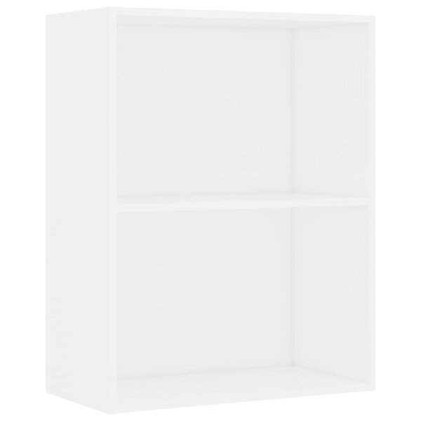 Vidaxl bibliothèque à 2 niveaux blanc 60x30x76 5 cm aggloméré