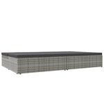 vidaXL Transat convertible avec coussin Résine tressée Gris foncé