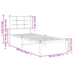 vidaXL Cadre de lit métal avec tête de lit blanc 80x200 cm