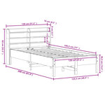 vidaXL Cadre de lit sans matelas blanc 120x190 cm bois de pin massif