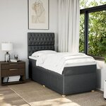 vidaXL Sommier à lattes de lit et matelas Gris foncé 90x190 cm Tissu