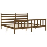 vidaXL Cadre de lit avec tête de lit marron miel 200x200cm bois massif