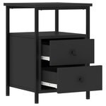 vidaXL Tables de chevet 2 Pièces noir 34x35 5x50 cm bois d'ingénierie