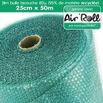 1 rouleau de film bulle d'air recycle largeur 25 cm x longueur 50 mètres - gamme air'roll green de la marque enveloppebulle