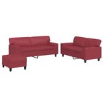 vidaXL Ensemble de canapés 3 Pièces rouge bordeaux similicuir