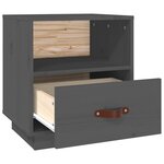 vidaXL Table de chevet Gris 40x34x45 cm Bois de pin massif