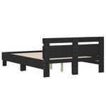 vidaXL Cadre de lit avec tête de lit noir 120x190 cm bois d'ingénierie