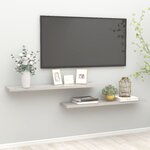 vidaXL Étagères murales flottantes 2 Pièces gris béton 120x23 5x3 8cm MDF