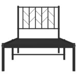 vidaXL Cadre de lit métal sans matelas avec tête de lit noir 75x190 cm