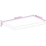 vidaXL Dessus de table 50x40x2 5 cm bord vif bois massif manguier brut
