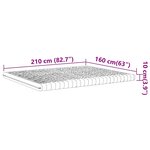 vidaXL Matelas en mousse blanc 160x210 cm 7 zones dureté 20 ILD