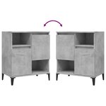 vidaXL Buffets 2 Pièces gris béton 60x35x70 cm bois d'ingénierie
