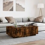 vidaXL Table basse avec LED infini chêne fumé 116x69x40 cm