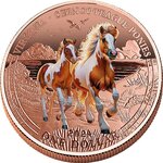 Pièce de monnaie en Cuivre 1 Dollar g 155.5 (5 oz) Millésime 2024 CHINCOTEAGUE PONIES