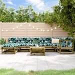 vidaXL Salon de jardin 8 Pièces avec coussins bois de pin imprégné