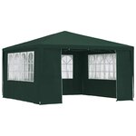 vidaXL Tente de réception et parois latérales 4x4 m Vert 90 g/m²