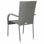 vidaXL Chaises empilables d'extérieur lot de 6 Gris Résine tressée