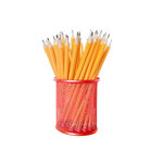Pot à crayons q-connect maille métallique hauteur 100mm diamètre 90mm coloris rouge