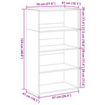 vidaXL Buffet haut blanc 70x41x124 cm bois d'ingénierie