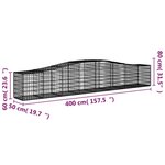 vidaXL Paniers à gabions arqués 7 Pièces 400x50x60/80 cm Fer galvanisé