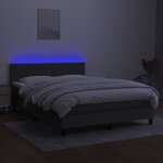 vidaXL Sommier à lattes de lit et matelas et LED Gris foncé 140x190 cm