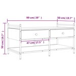 vidaXL Table basse chêne fumé 99x50x50 cm bois d'ingénierie