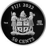 Pièce de monnaie en argent 50 cents g 31.1 (1 oz) millésime 2022 cats cats