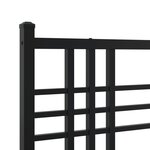vidaXL Cadre de lit métal avec tête de lit/pied de lit noir 140x190 cm
