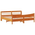 vidaXL Cadre de lit et tête de lit cire marron 200x200 cm bois de pin