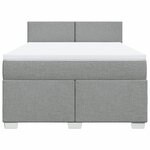 vidaXL Sommier à lattes de lit avec matelas Gris clair 160x200cm Tissu