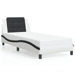 vidaXL Cadre de lit sans matelas blanc et noir 80x200 cm similicuir