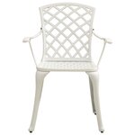 vidaXL Ensemble de bistro 3 Pièces Aluminium coulé Blanc
