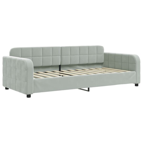vidaXL Lit de repos gris clair 90x200 cm velours