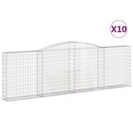 vidaXL Paniers à gabions arqués 10 Pièces 400x30x120/140 cm Fer galvanisé