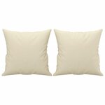vidaXL Canapé 2 places avec oreillers crème 120 cm similicuir