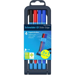 Stylo à bille Slider Edge XB Box 4 pièces Offre 3+1 SCHNEIDER