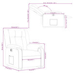 vidaXL Fauteuil inclinable électrique noir tissu