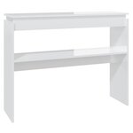 vidaXL Table console Blanc brillant 102x30x80 cm Aggloméré