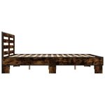 vidaXL Cadre de lit chêne fumé 200x200 cm bois d'ingénierie et métal