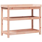 vidaXL Table de rempotage avec étagères bois massif de douglas