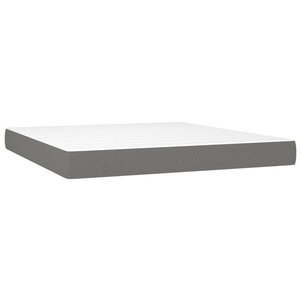 vidaXL Matelas de lit à ressorts ensachés Gris foncé 180x200x20 cm