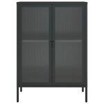 vidaXL Buffet noir 75x35x105 cm verre et acier
