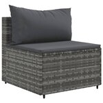 vidaXL Salon de jardin avec coussins 7 Pièces gris résine tressée