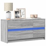 vidaXL Meuble TV avec LED sonoma gris 100x34x50 cm bois d'ingénierie